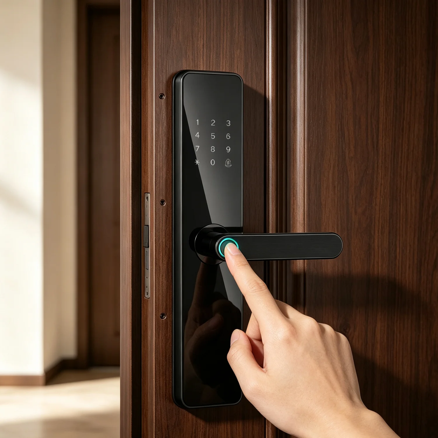 Smart Door Lock Fingerprint Password Emergency Rfid Key Unlock Digital WiFi Door Lock for Smart Home Office Bedroom Hotel