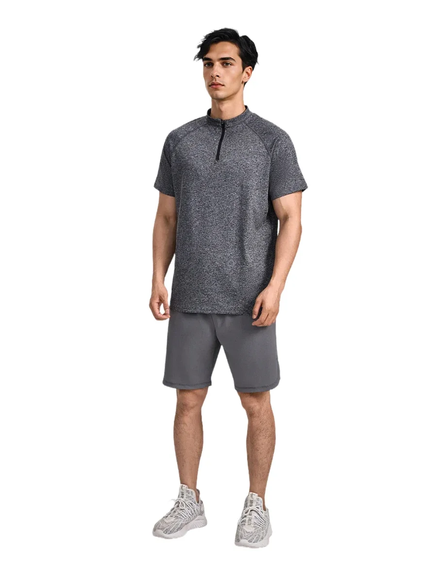 

2025 Summer Running Gym Men Shirt short Sleeve Tees elastic fit Sports training Fitness Quick dry T Shirt