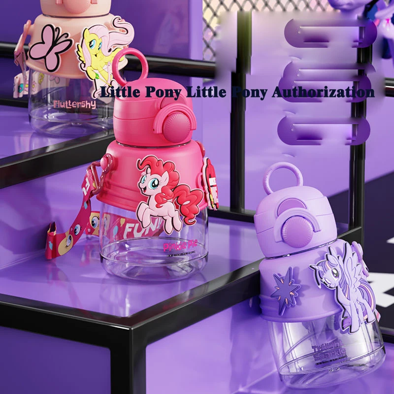 

Little Pony Children's Water Cup Baby Large Capacity Belly Cup Tritan Straw Cup Students Go to School Kettle Summer