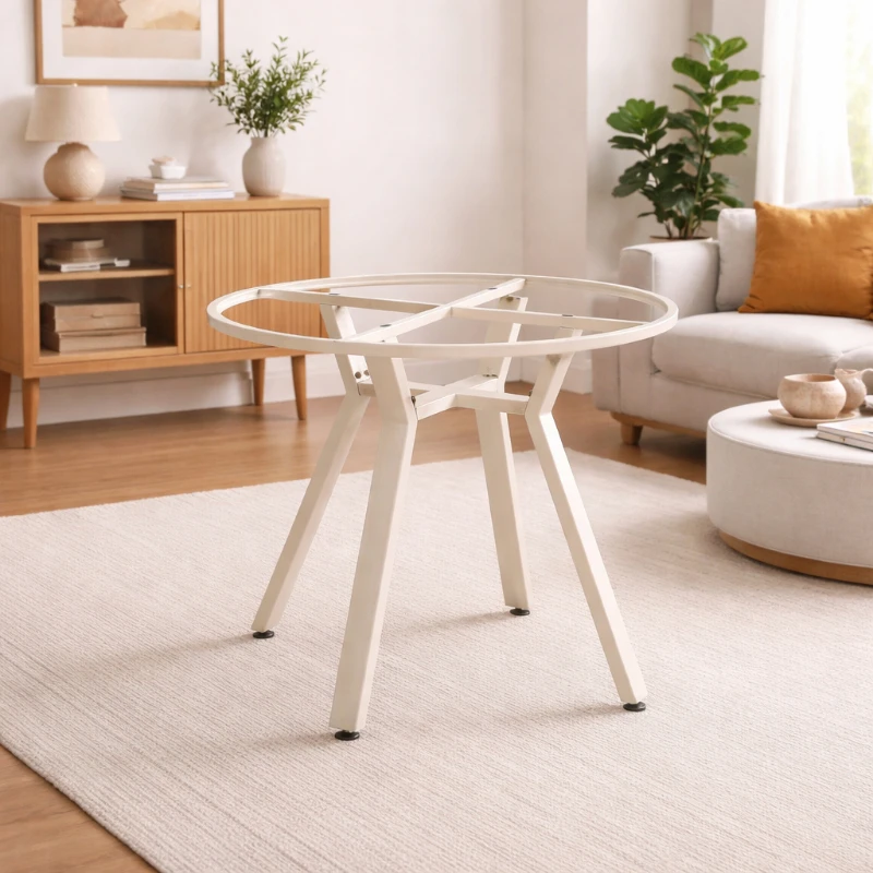 

Modern Round Table Legs Set, Minimalist Metal Base for Marble & Stone Tables, Coffee Table Support, Adjustable Heavy Duty Feet