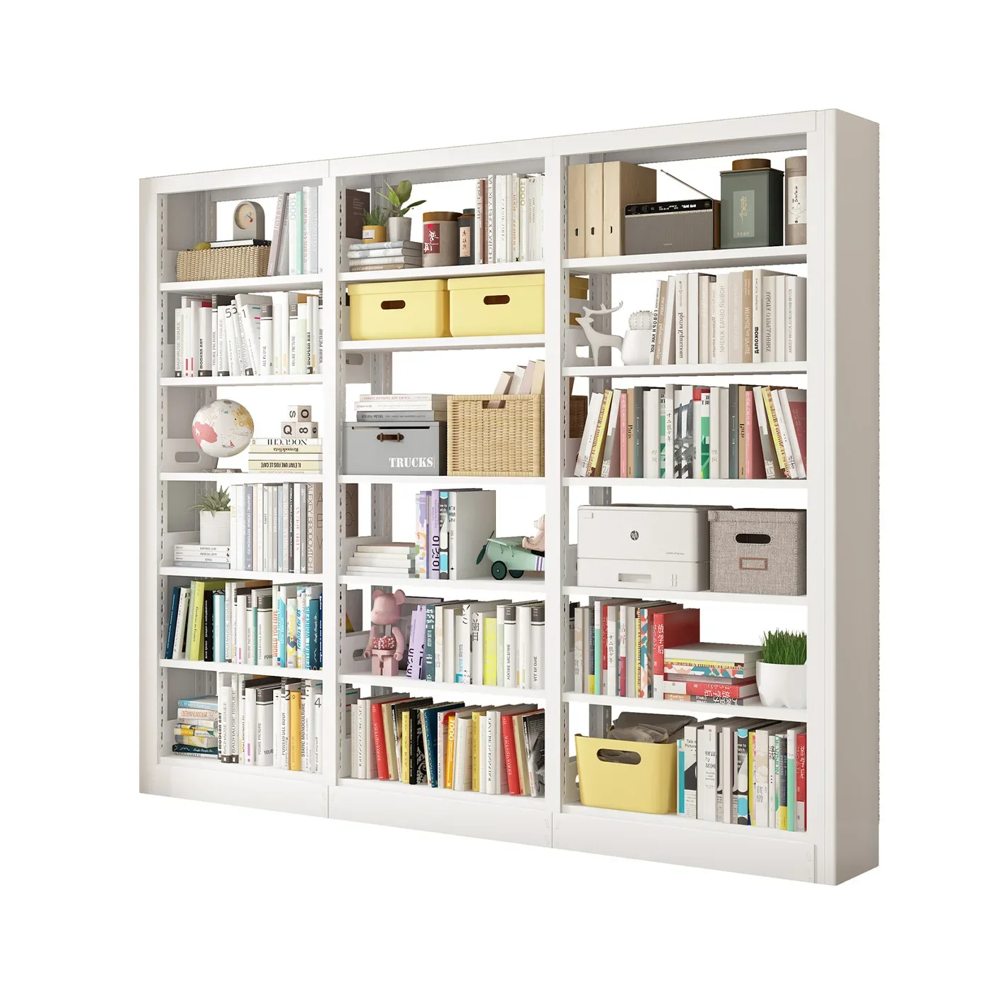 Bookshelf Combination Living Room Steel Library Floor Shelf Children Picture Book Multi