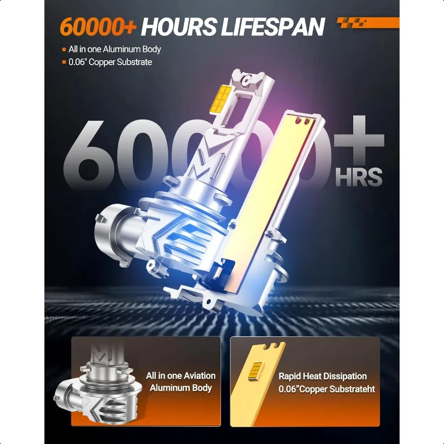 H16 H11 H8 LED Fog Light Bulb Yellow 800 Brightn 14 000 Lumens 3500K Amber Yellow H11 Fog Lights LED Strong Penetration Plug an