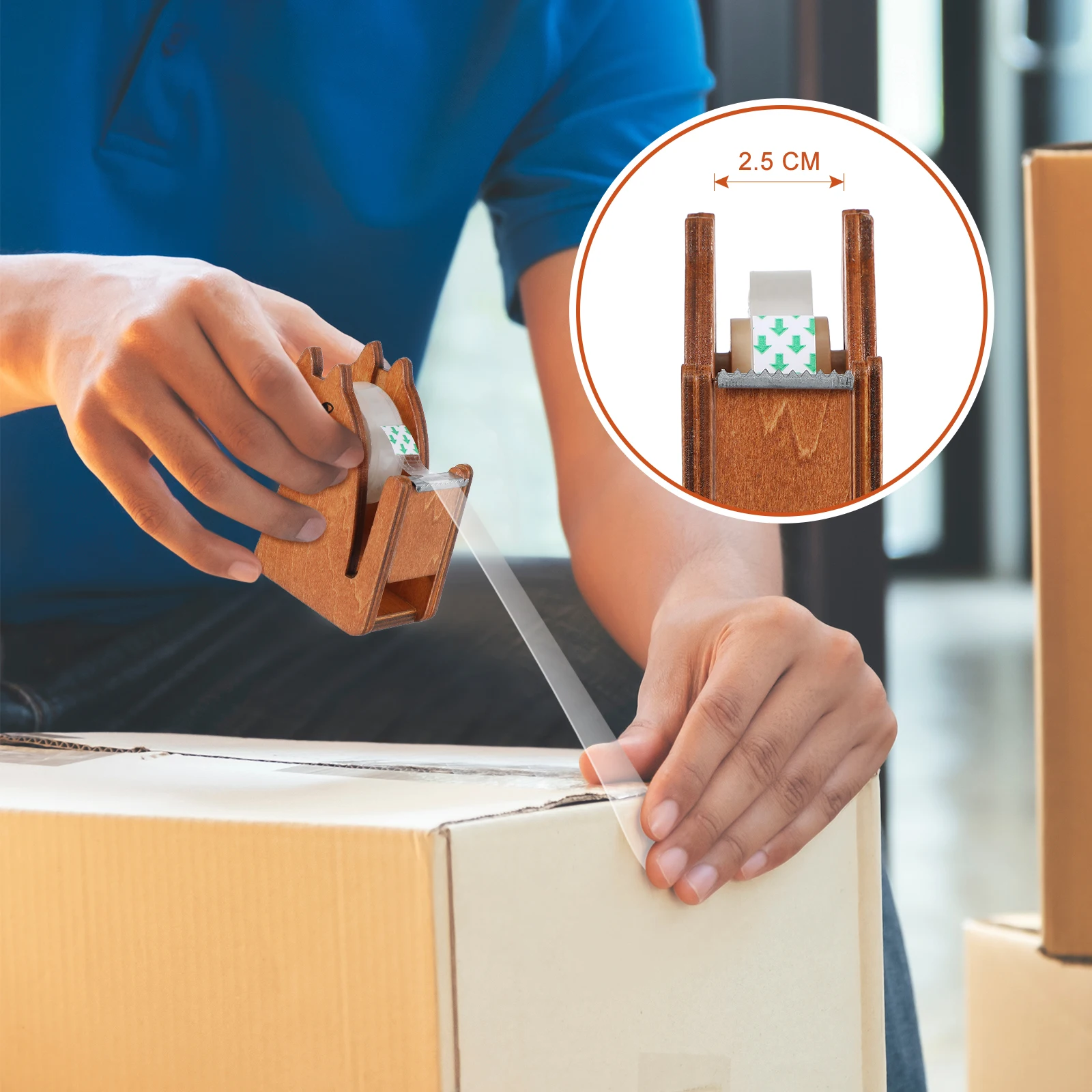 

2 Pcs Cute Cat Office Tape Dispenser Office Supplies Desk Accessories Tape Dispenser Wooden Smooth Edges