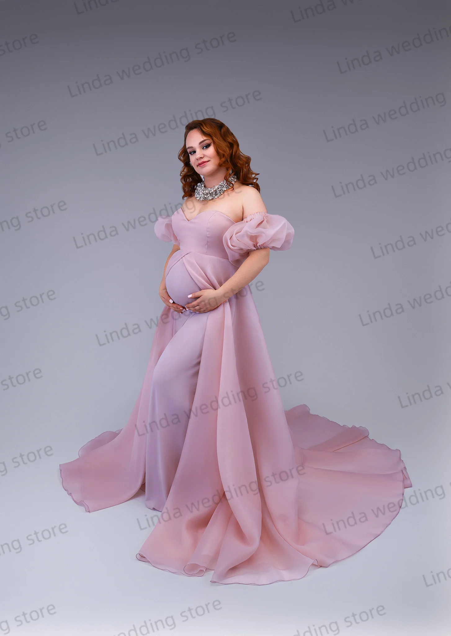 Simple Maternity Dress for Photography Sweetheart Sleeveless Prom Dress Pregnant  Photo Shoot Dresses Women Baby Shower