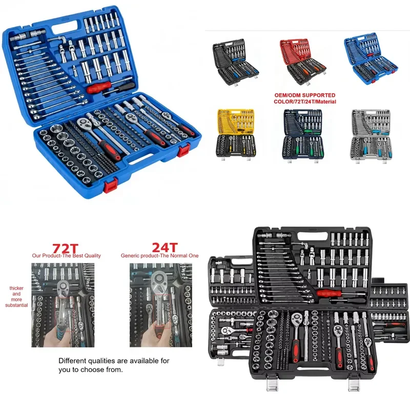 

【CHIMU HOME】 72 Piece Hex Bit Socket Set with 1/4 3/8 1/2 Inch Drive Chrome Vanadium Steel for Automotive Repair