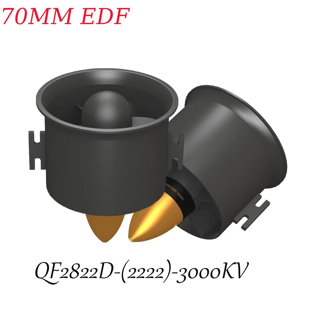 Wentylator EDF 70 mm 6 łopatek z silnikiem bezszczotkowym QF2822D-3000KV do części modeli zabawek zdalnie sterowanych