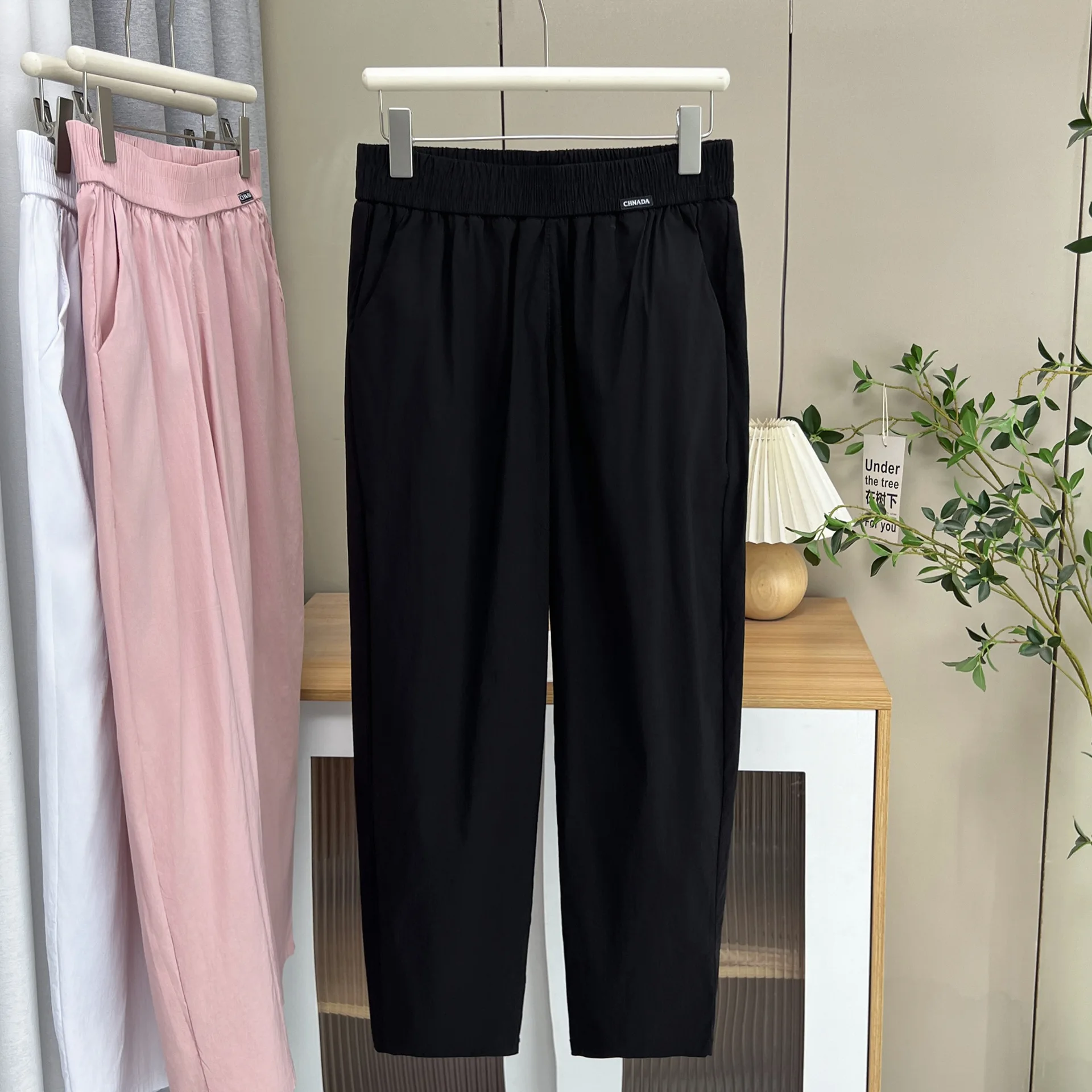 Pantalon sarouel grande taille pour femmes, décontracté, fin, séchage rapide, Cool, longueur cheville, bas, nouvelle collection été 2025