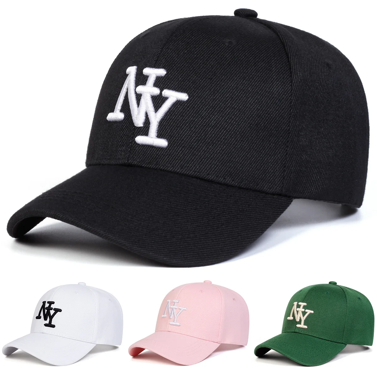 Men's NY Embroidered Baseball Cap Adjustable Outdoor Casual Cap Suitable for Spring Autumn Outings Travel Beach Parties