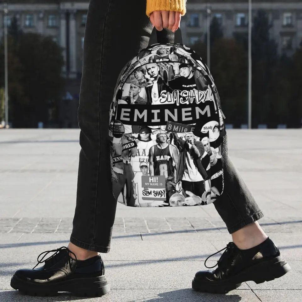 Eminem Backpack Student Boys Girls BookBag Children School Bag