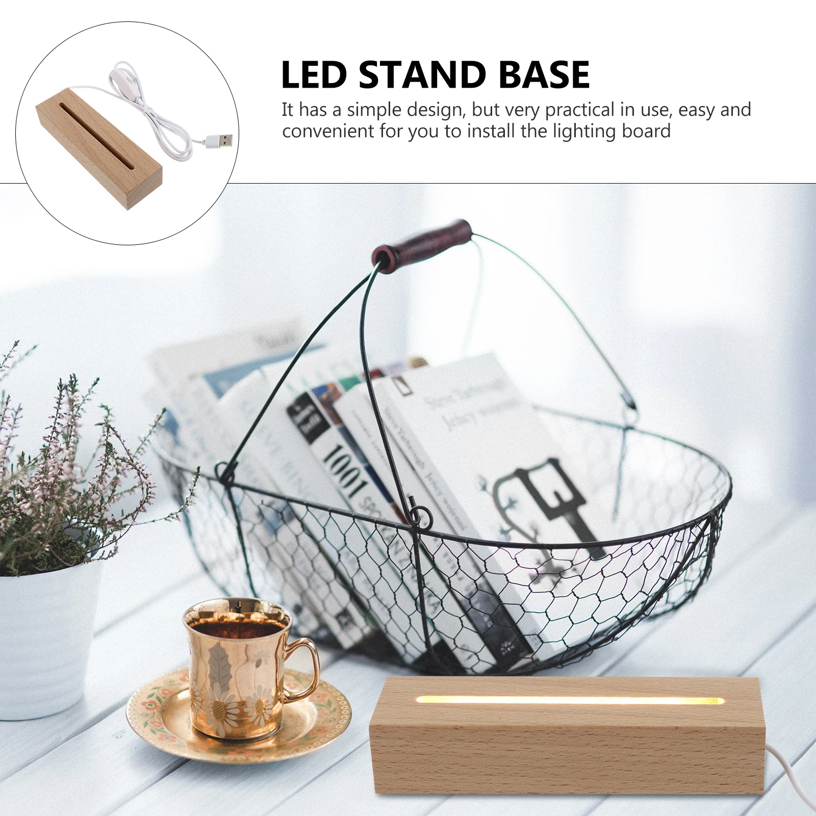 

Beech Luminous Base Lighting Board Stand Decor Acrylic Holder LED Adorn Glowing