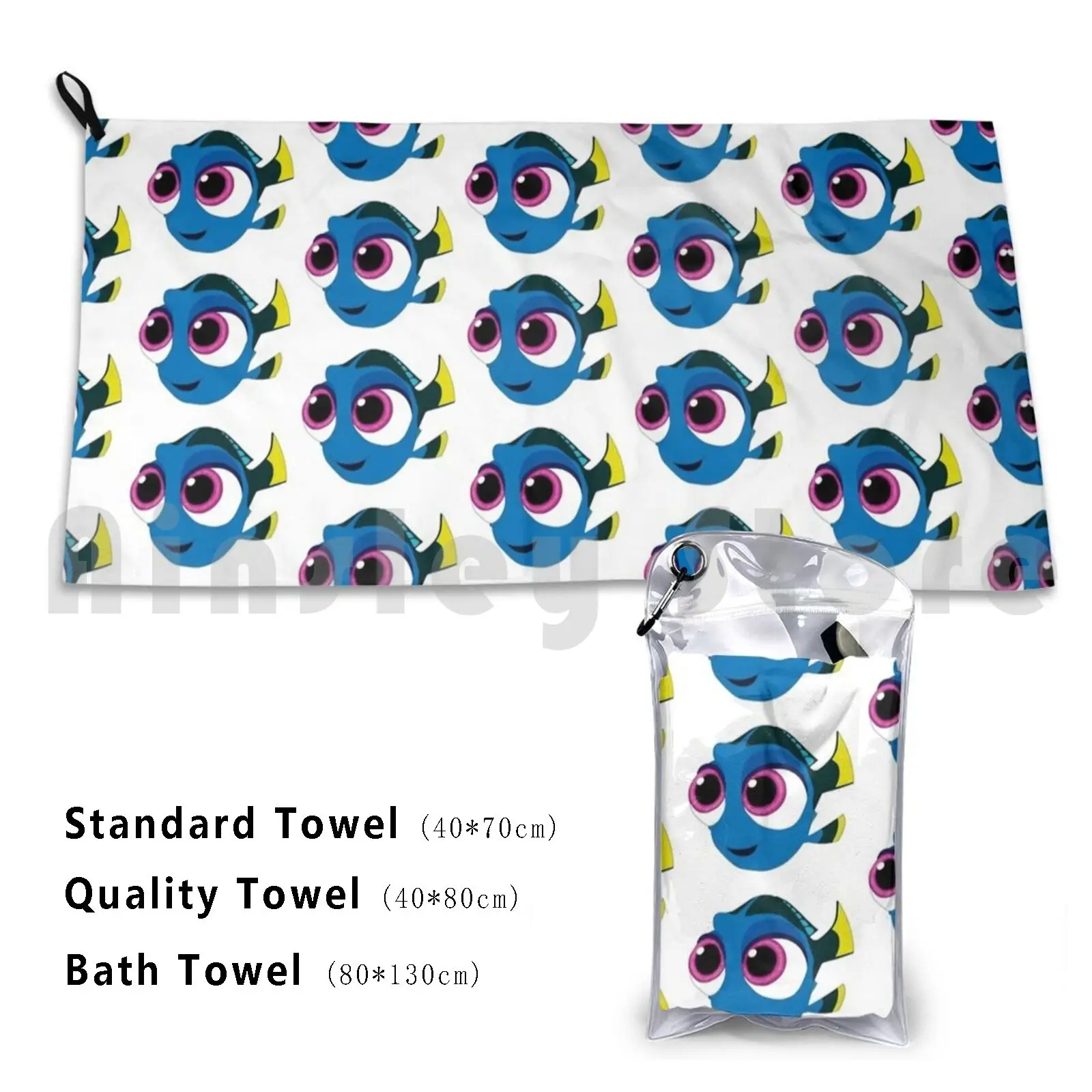 Baby Dory Custom Towel Bath Towel Fining Nemo Cartoon Blue Fish Cute Nemo Ocean Just Keep Swimming Pixar