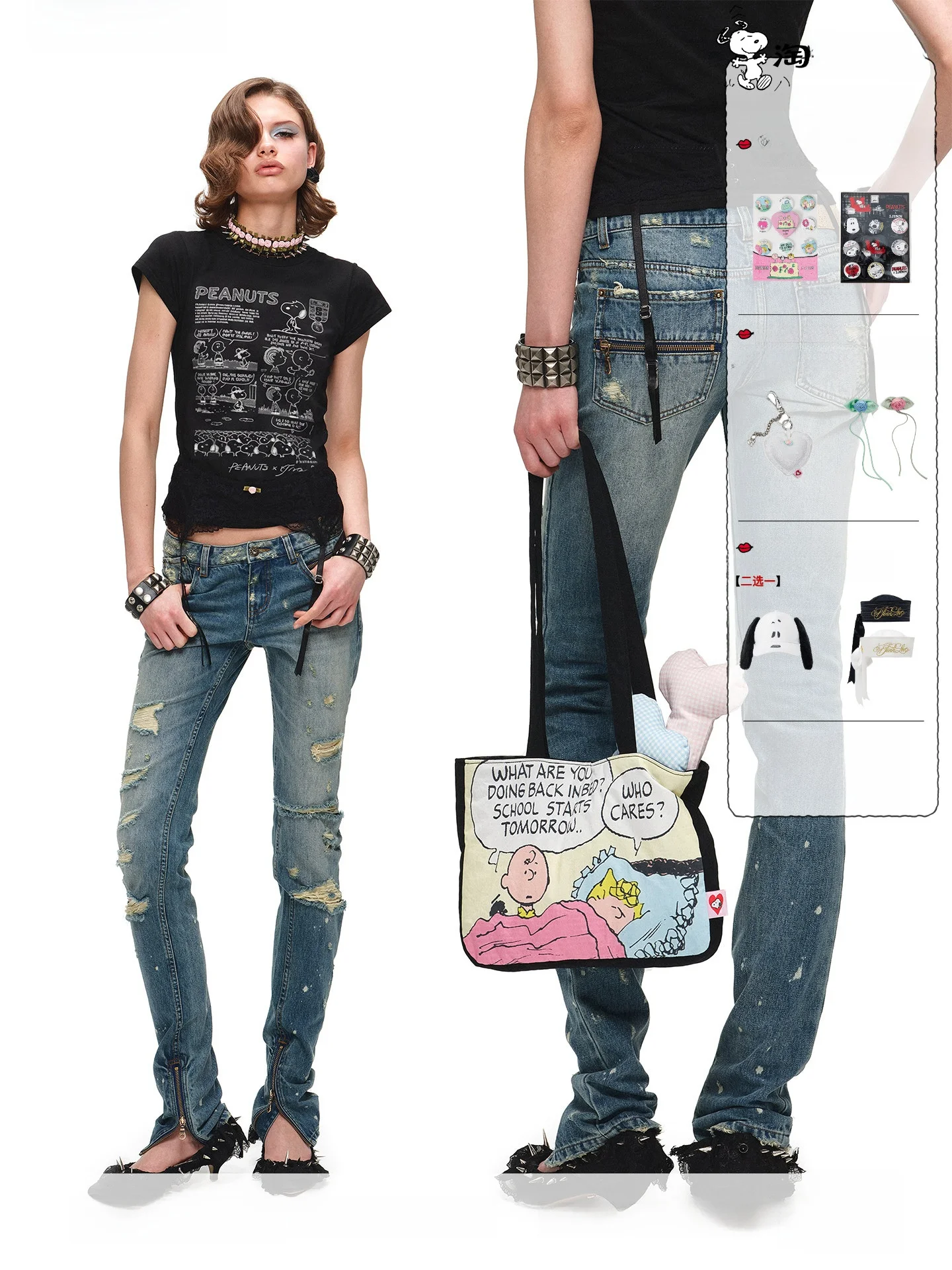 

Classic Blue Distressed Zipper Fit Jeans Tight Leggings Small Foot Pants Retro Style Cotton Natural Waist Summer Jeans