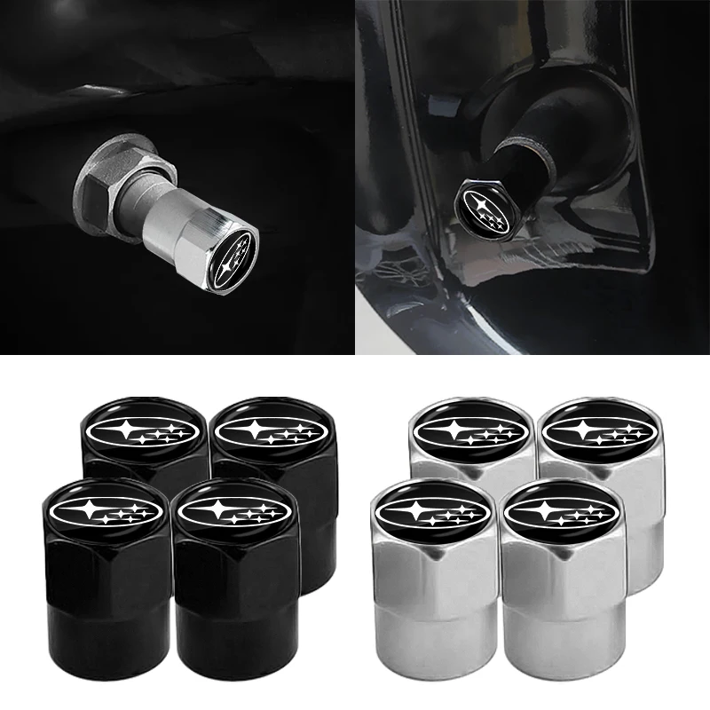 4 قطعة عجلة السيارة الإطارات صمام قبعات شعار الهواء الجذعية يغطي اكسسوارات السيارات لسوبارو STI BRZ امبريزا فورستر ليجاسي Outback Levorg