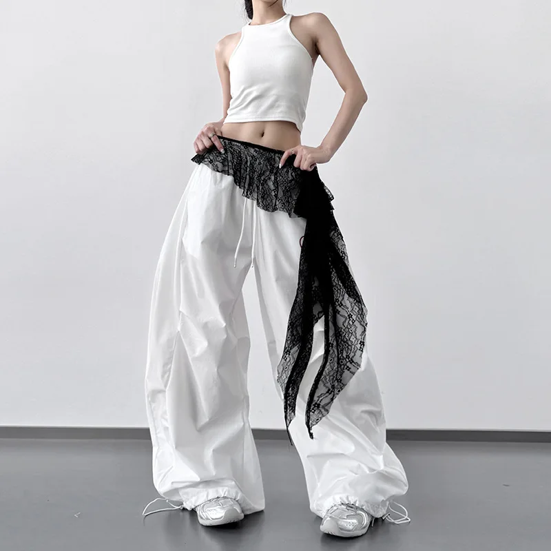 Black - lace asymmetrical long