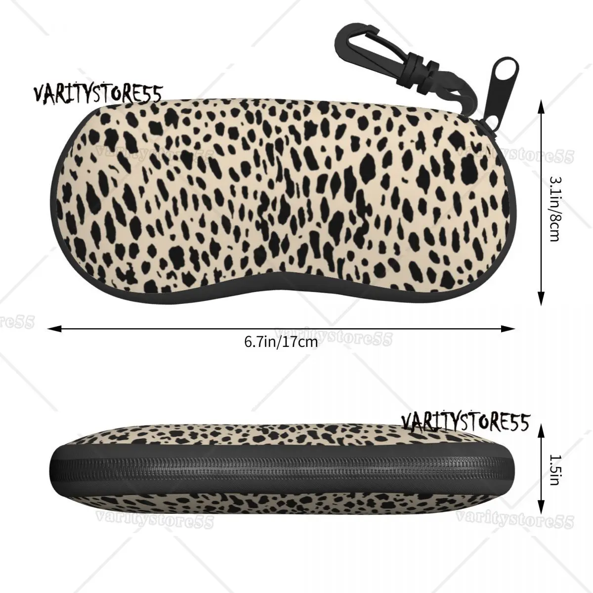 Tan Cheetah Eyeglass Glasses Case Men Women Soft Leopard Animal Skin Sunglasses Protective Pouch