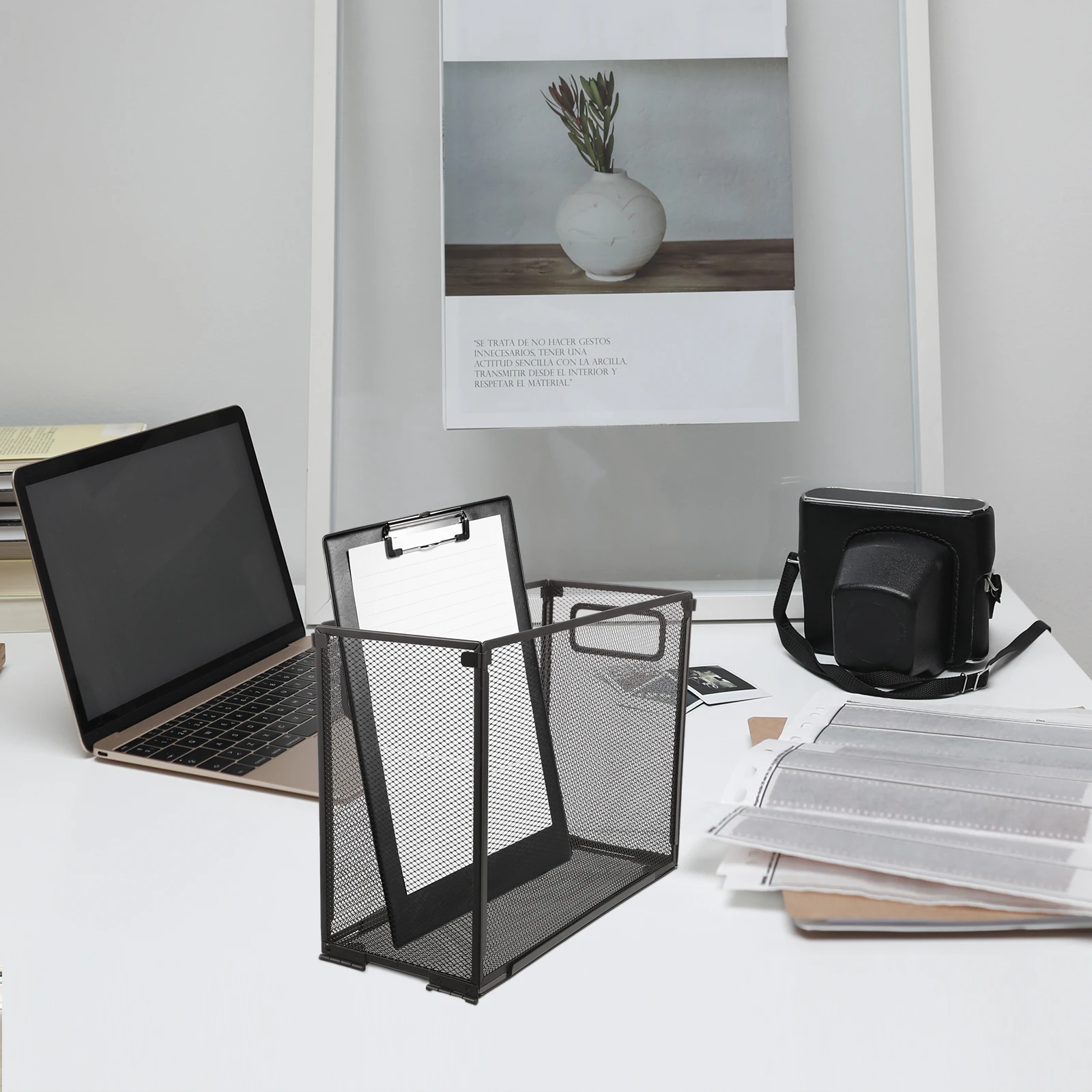 

Folder File Frame Storage Rack Desk Document Holder Mesh Organizer for Stainless steel