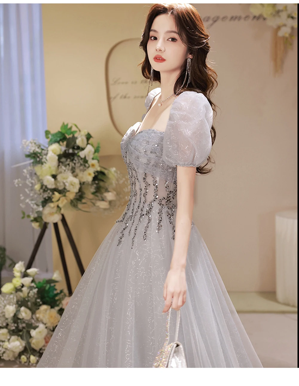 2025 신상 여성 이브닝 드레스 고급 프랑스 공주 스타일 졸업 파티 드레스 가볍고 독특한 웨딩 프롬 드레스