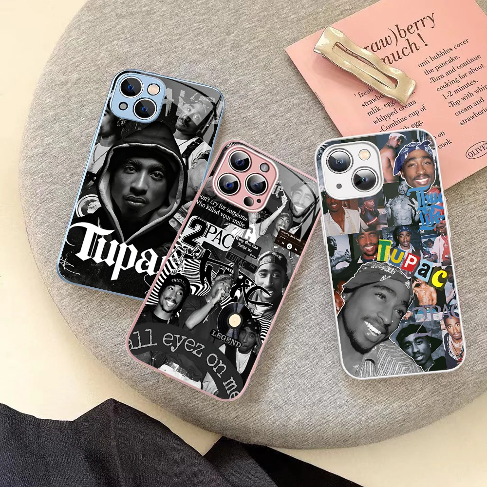 Rap Singer Tupac Shakur Phone Case Tempered Glass For Iphone 14 13 12 11 Pro Mini XS MAX 14Plus X XS XR Fundas