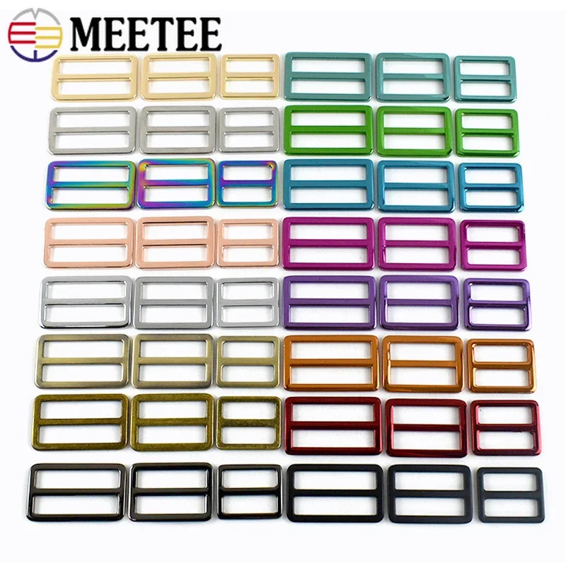 

5/10Pcs 20-38mm Metal Bag Ring Buckles Tri Glide Slider Backpack Strap Adjust Clasp Webbing Connect Hook Hardware Accessories