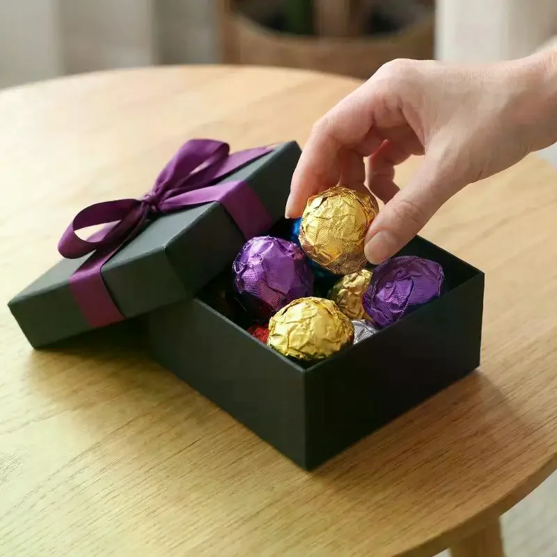 100Pcs 12x12CM DIY Food Aluminum Foils Embossing Wrapping Paper Sheets Packaging For Chocolate Candy Wedding Party Decoration