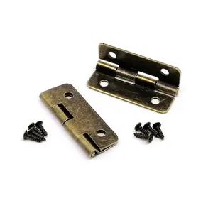 12pçs Holzkiste mit Schmuckschraube, Geschenk, Weinkiste, Puppenhausschrank, alter Messing, Bronze 21x30mm 6 Hauptverkäufe alte Scharniere - №4