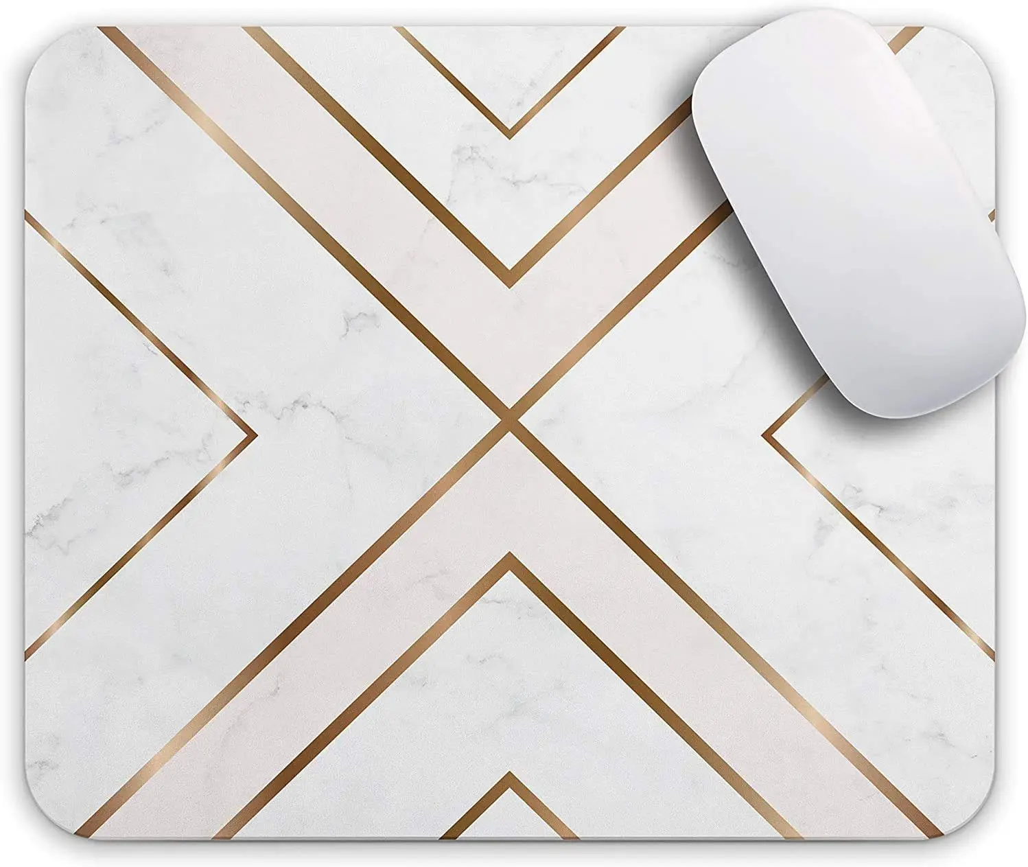 Gaming Mouse Pad Custom Modern Gold Cross Line Design for Women Non-Slip Rubber Thick Mouse Pad for Computers Laptop
