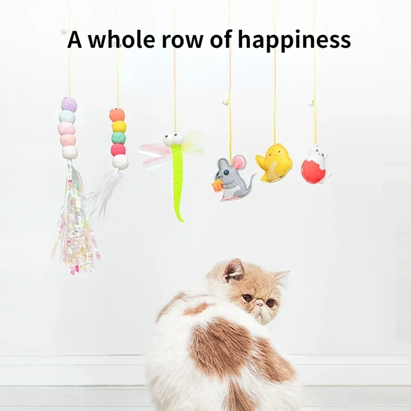 

Cat Toy Hanging Simulation Cat Toy Funny Self-hey Interactive Toy for Kitten Playing Teaser Wand Cat Supplies