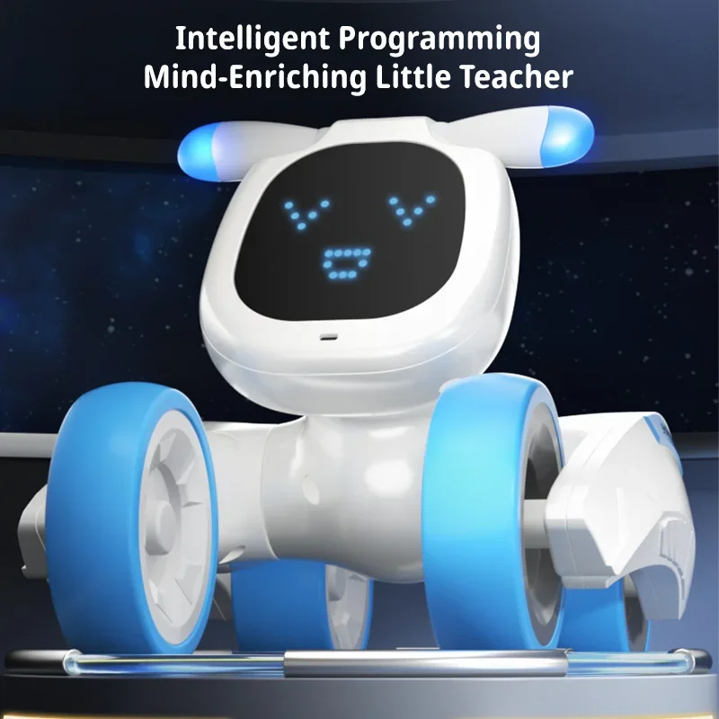 JJRC R28 RC Robot lindo Conversación de voz mascotas electrónicas juguete para niños educación temprana perros robóticos interactivos para padres e hijos