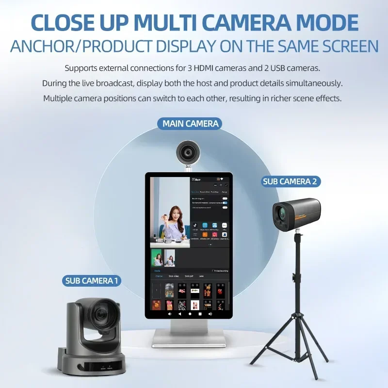 Intelligent live broadcast all-in-one machine 15-inch live broadcast full set of equipment virtual green screen keying