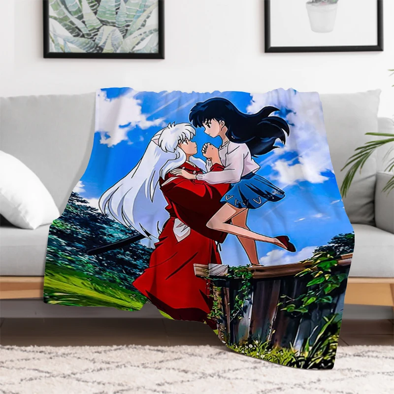 อะนิเมะ Inuyasha ฤดูร้อนผ้าห่มสําหรับตกแต่งโซฟาเข่าผ้าห่มไมโครไฟเบอร์ผ้าปูที่นอน King ฝาปิด Catnap เตียงโยนขนแกะนุ่ม