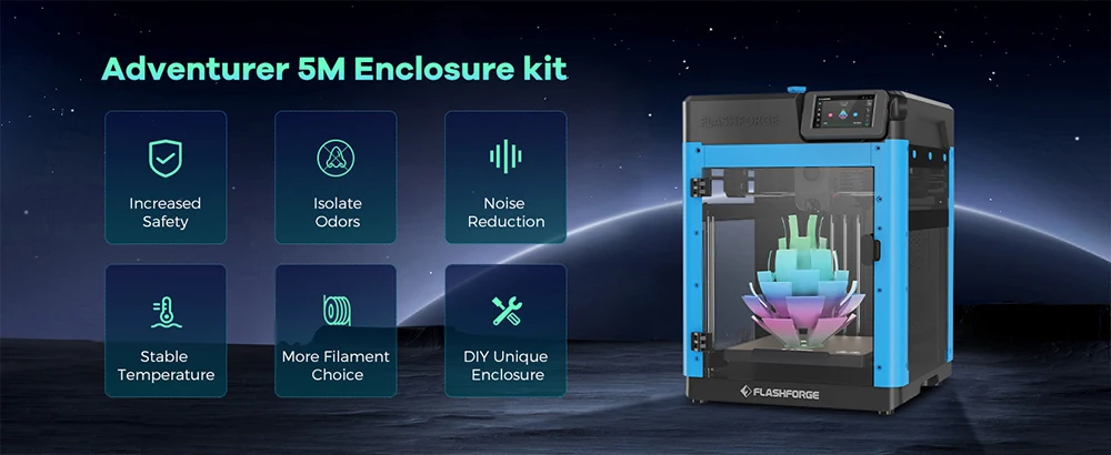 FLASHFORGE Gehäuse-Panel-Kit für Adventurer 5M 3D-Drucker-Teilekit. Machen Sie den leisen Druck – Detail 1