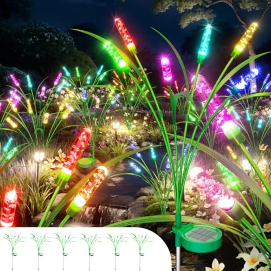 

Солнечный садовый светильник Reeds с многоцветными градиентами, 30 дюймов, 3 лампы, интеллектуальная система управления освещением