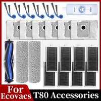 For Ecovacs T80 Accessories mop  Cloth Dust Bag Side Brush Filter Replaceable robot Vacuum Cleaner Spare Part
