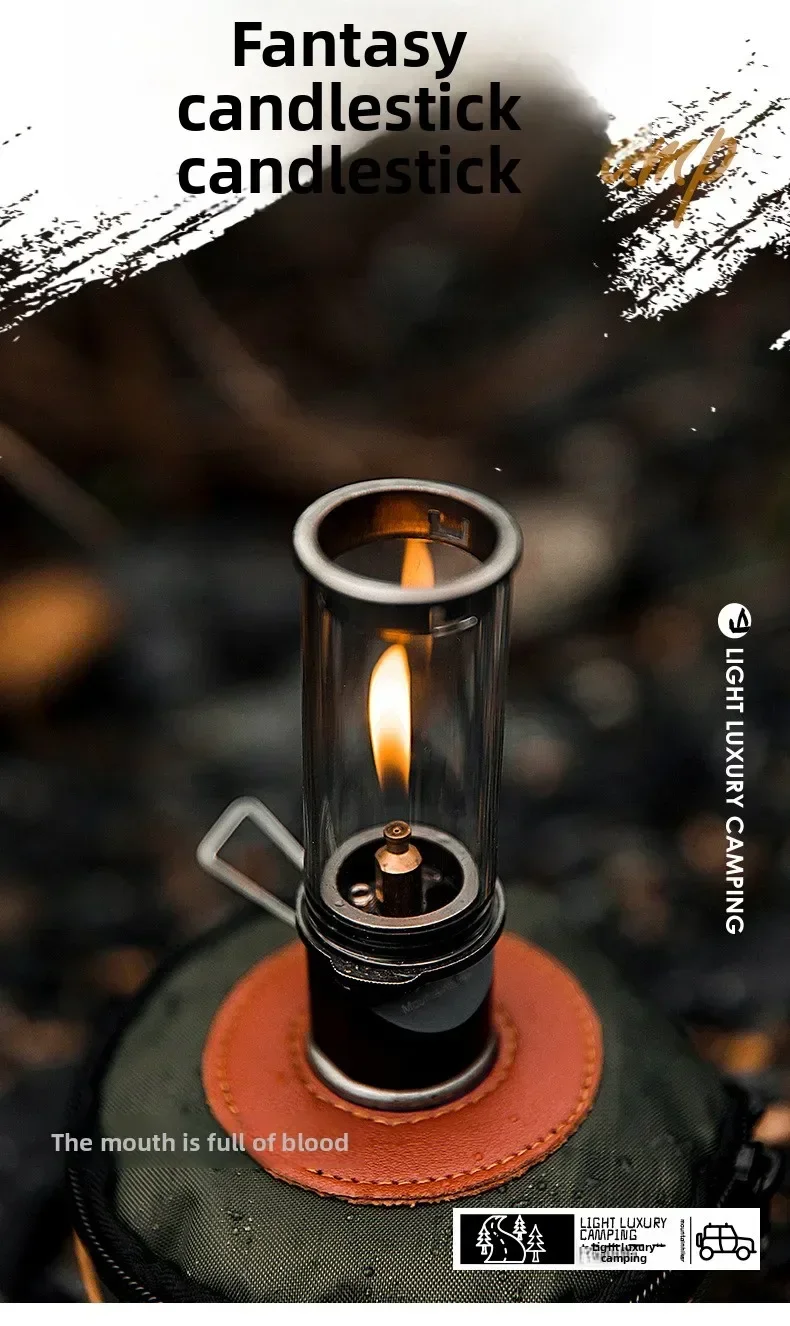 MOUNTAINHIKER Tragbare Windgeschützte Gas-Kerzenlampe für Outdoor-Camping Traumhafte Kerzenlicht-Zeltbeleuchtung – Detail 2