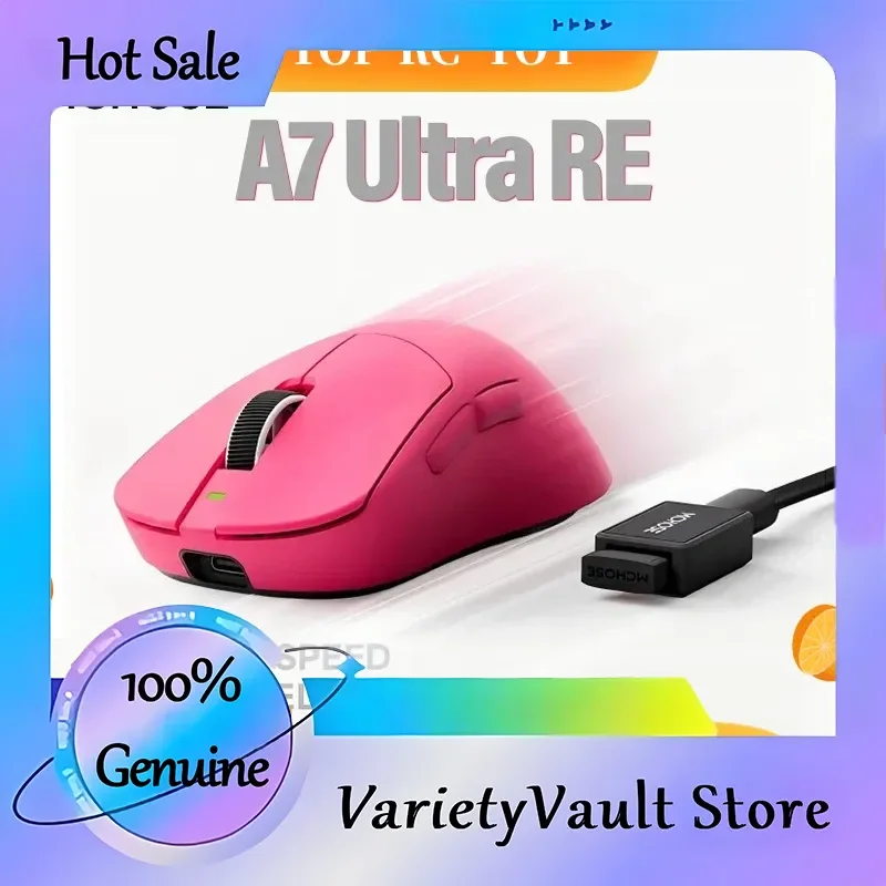 ماوس ألعاب MCHOSE A7 Ultra RE عالي الدقة مستشعر Pixart3950 42000 ديسيبل متوحد الخواص تتبع دقيق وحدة تحكم ماوس الأداء 8K