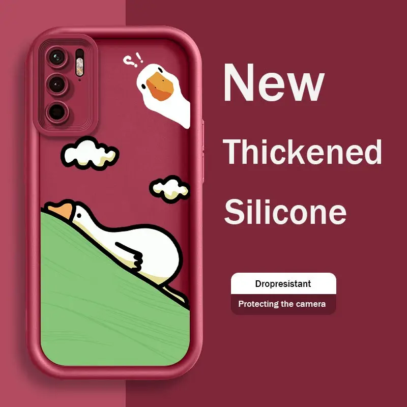 Note10 Cute Goose Phone Case For Redmi Note 11 11S 10S 10T 10Pro 9 9T 9S 9Pro 9Pro 8 8Pro 7 7Pro 7S Shockproof Soft Cover