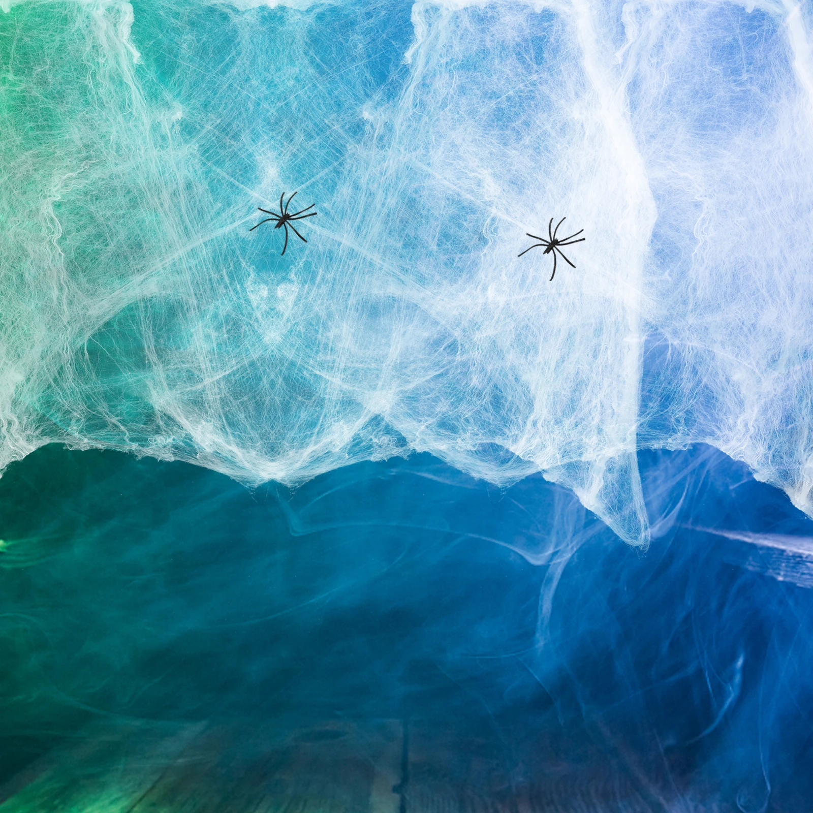 

2 Pcs Halloween Decoration Glow in Dark Party Cobwebs Spider Indoor Wall Decorations