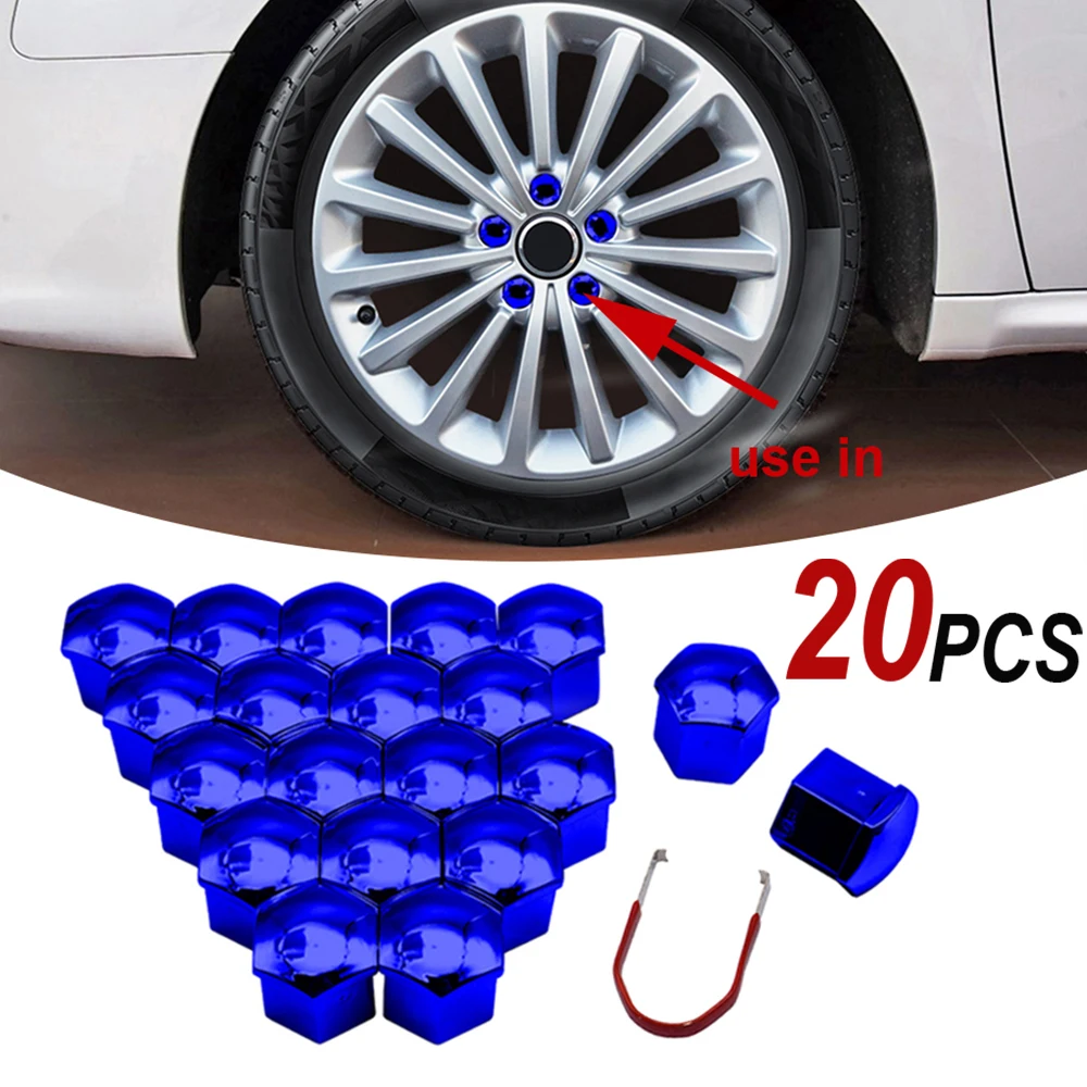 

20 Pcs Car Exterior Accessories Wheel Nut Caps Auto Hub Screw Cover 19mm Automobile Anti-Rust Dust Proof Nut Bolt Cap Protector