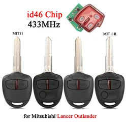 jingyuqin 434MHZ ID46 Chip Remote Control Car Key Fob For Mitsubishi Lancer Outlander Shogun Pajero MIT11 MIT11R Blade