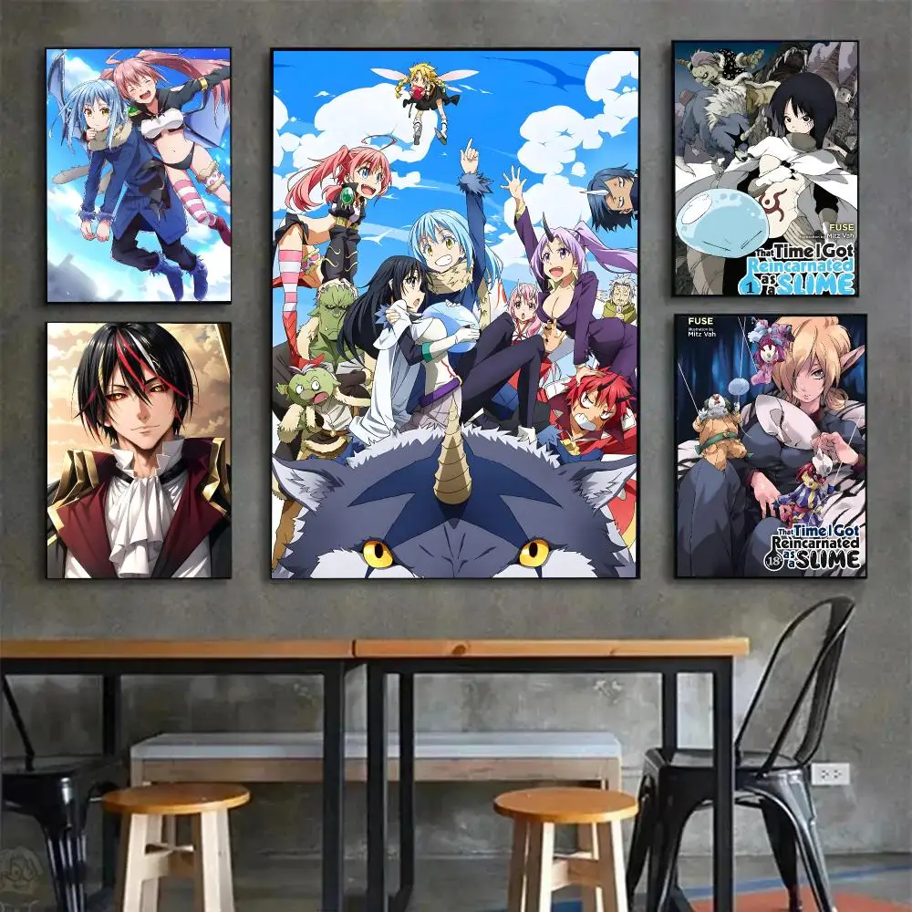 anime isekai T-That Time I Got Reincarnated as a Slime Poster Painting Wall Art Mural for Living Room Home Decor and Gifts
