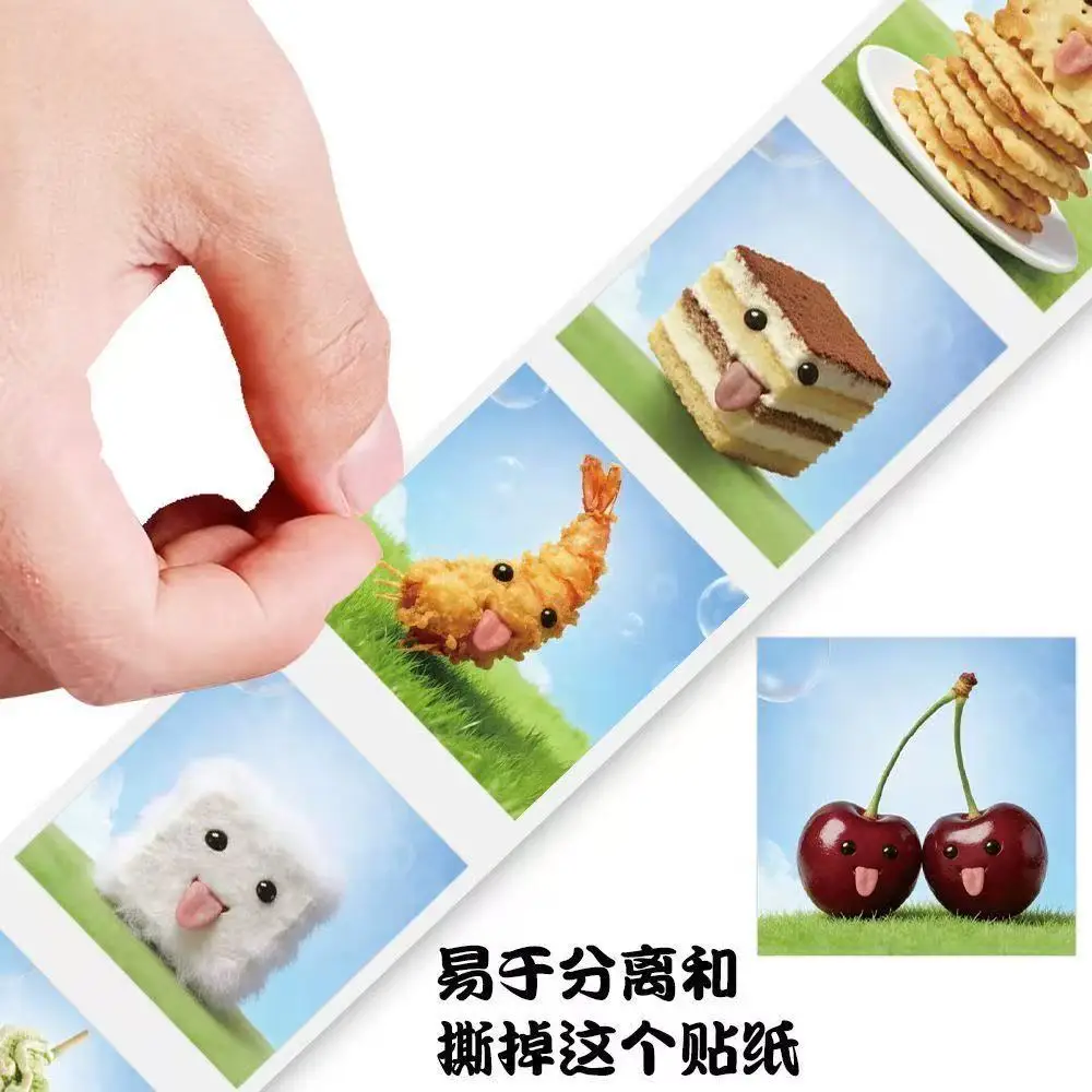 500pcs/Roll Food Fruits Vegetables Spoof Image Cartoon Sticker DIY Skateboard Laptop Guitar Phone Car Seal Label Decoration