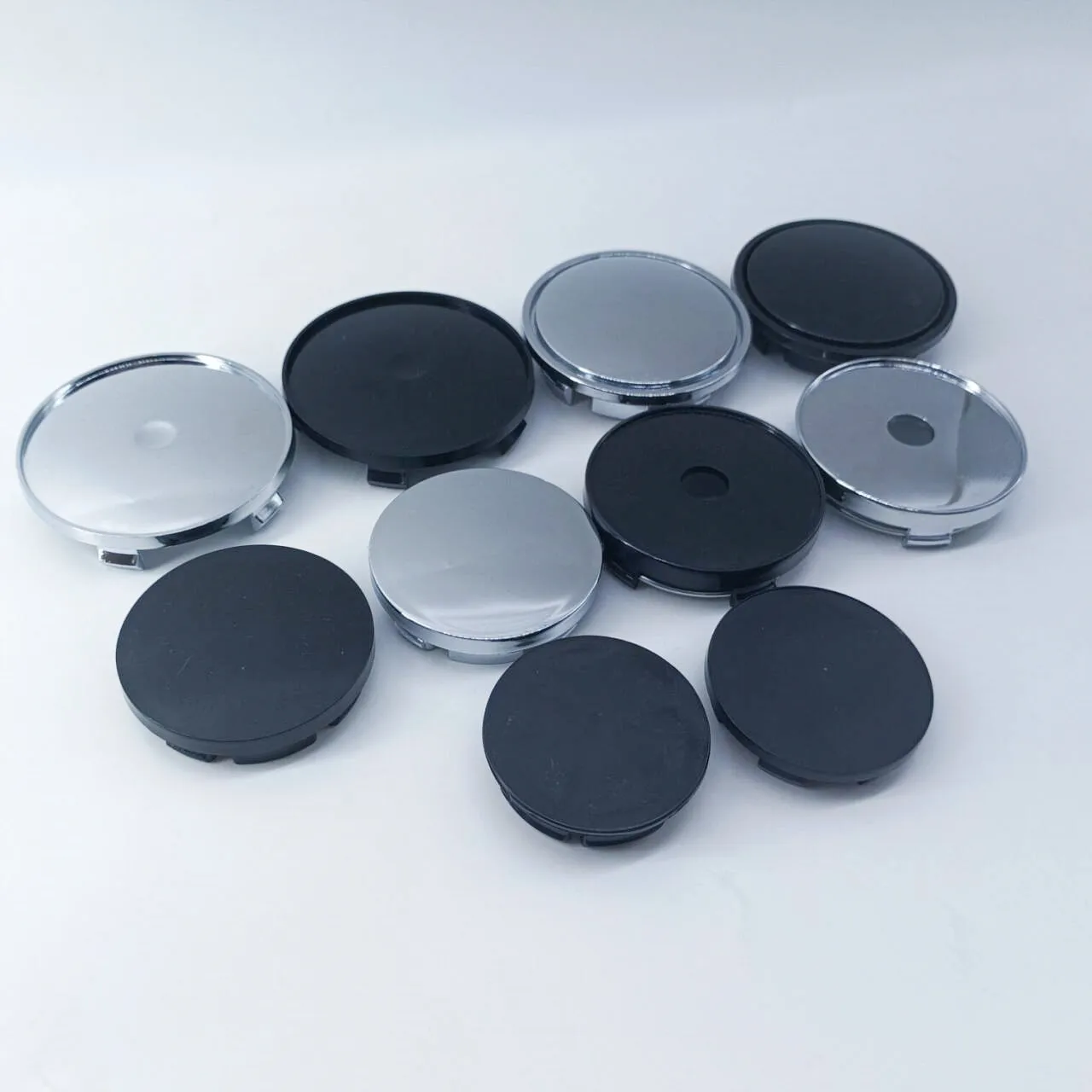 20 pièces de capuchons de moyeu universels de remplacement pour voiture, noirs et argentés, accessoires DIY, enjoliveurs de moyeu de roue de voiture 49mm 50mm 56mm 60mm 65mm 68mm