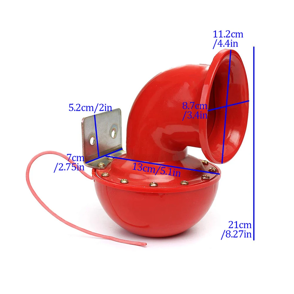 آلة تنبيه السيارة القرن الأحمر الكهربائية الثور القرن البقرة الصوت القرن المعدني لشاحنة قطار قارب دراجة نارية سيارة شاحنة قارب سوبر بصوت عال 12 فولت 200db #2