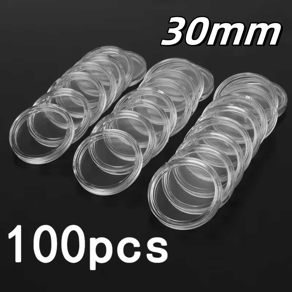 100 Stück 16-40mm transparente runde Münz aufbewahrung sbox Kapseln Sammlung Münz halter Behälter Münz kapsel etui liefert Geschenke münzkapseln münzen aufbewahrung münzen aufbewahrung