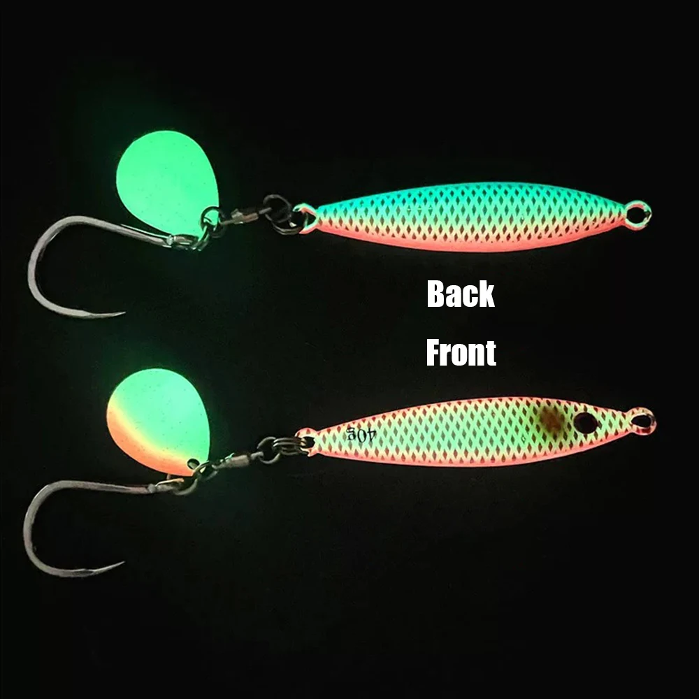 ليلة ضوء سبين الذيل المعادن تهزهز الصيد إغراء 20 جرام 30 جرام 40 جرام 60 جرام 80 جرام سبينر شاد المعادن Vib الصب الشاطئ كرانكبيت البحر باس الطعم