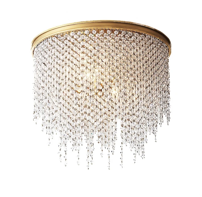 Modern crystal beads LED pendant light for Restaurant ding room Living Room Dining Room Bedroom deco Copper Crystal hnging  lamp