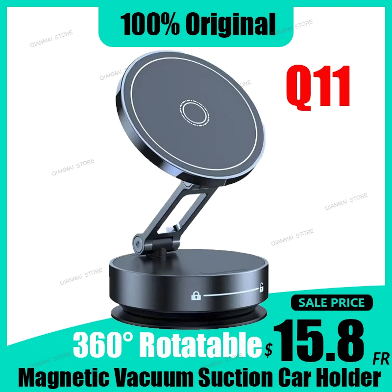 

NEW Q11 Smart Mobile Phone Holder F1 Double-Sided Car Mount Live Broadcast Magnetic Adsorption Bracket Vacuum Adsorption Stand