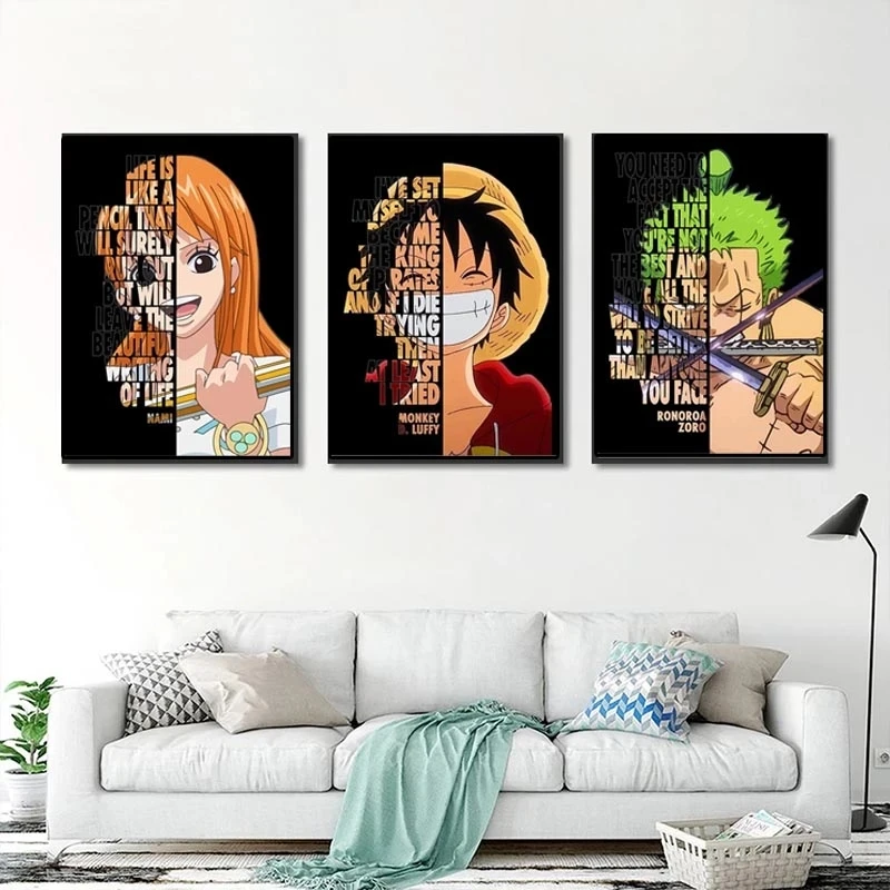 Classical Japanese Anime Naruto Manga Canvas Painting Motivational Quote Letter Poster Comic Figure Wall Art Home Decor Cuadros