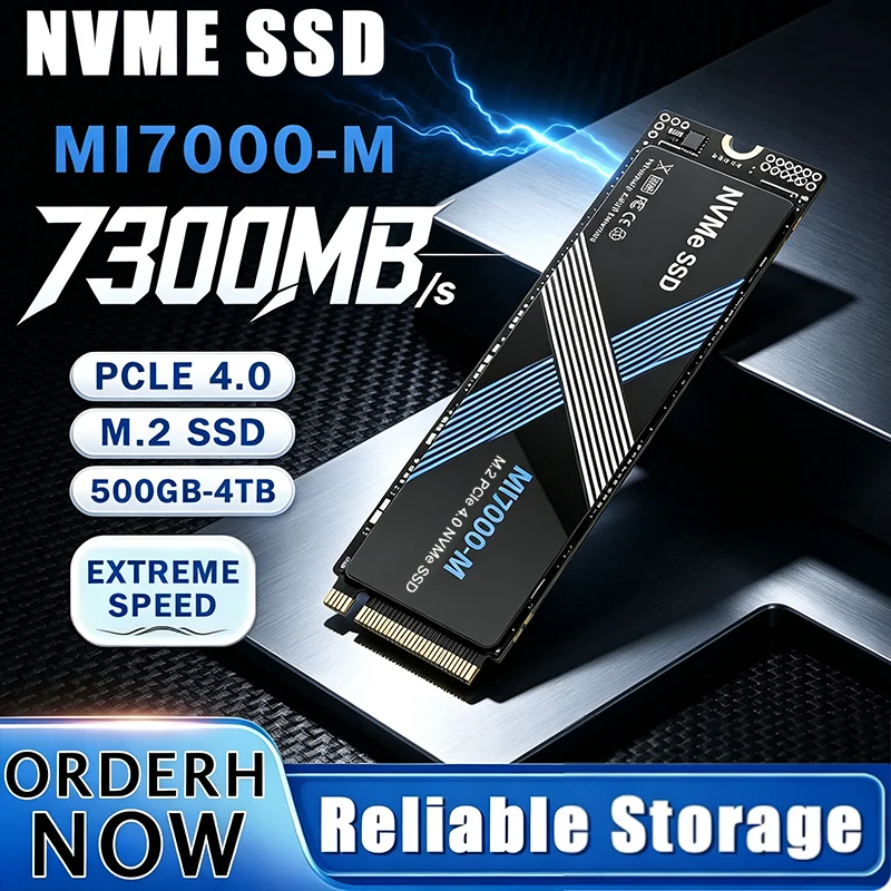 MI7000-M M.2 SSD Hard Disk, 500GB-4TB 7300MB/s PCIe 4.0 NVMe M2 SSD Internal Solid State Drive, For Laptop Desktop PC NEW