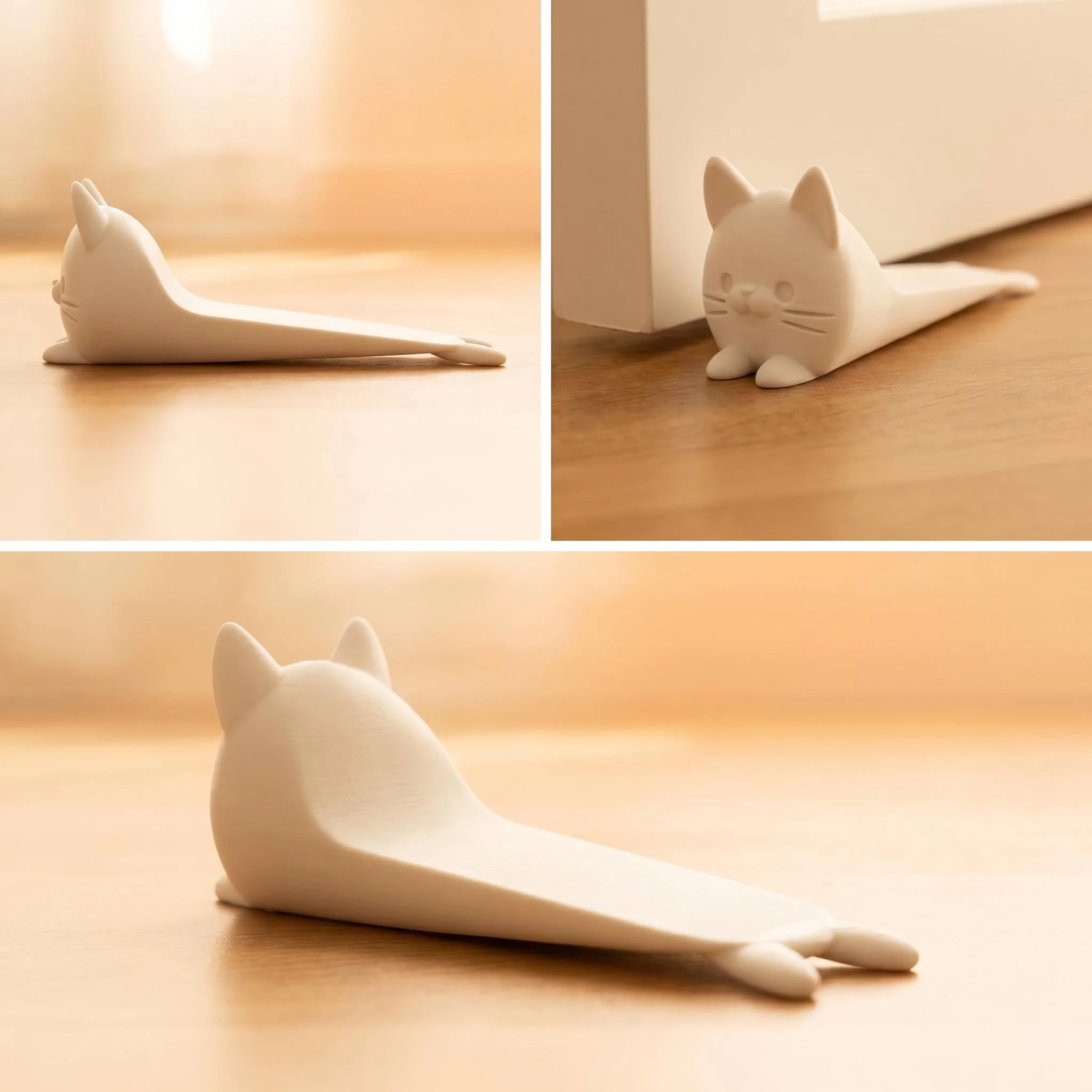 Cute Cat Door Stopper, 3D Printed Door Wedge Stopper for Bottom of Door, Non-Slip Door Holder, Decorative Stop for Bedroom - view 3